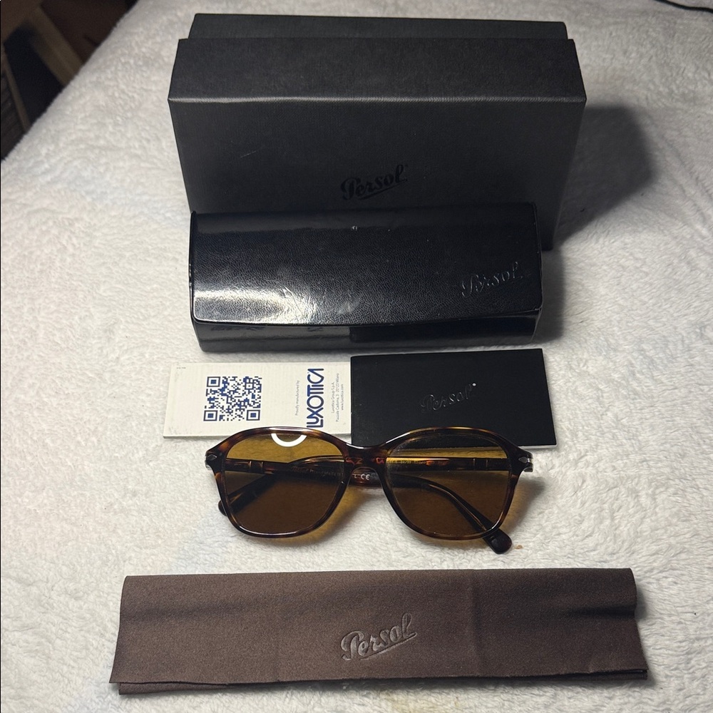 Persol Amber Sunglasses with Tortoise Shell Frame